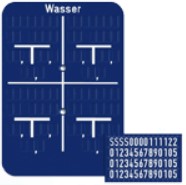 Plaque Sign. Bleue Wasser pour 4 vannes enterrées