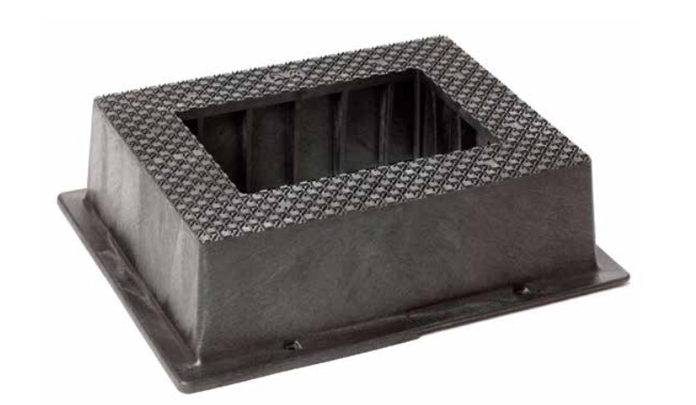 [AVBICADRENOIRPA] Composite frame for hydrant surface box, black. 2 pieces (one right side up on one upside down) can be used as a base for hydrant surface box