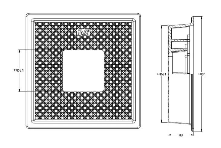 [AVVENCADREJAUNE] Composite frame for valve surface box, yellow
