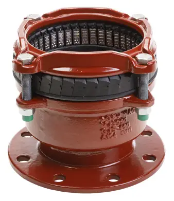 Bride verrouillée WAGA rouge 3057 GF PN16 large tolérence - Boulons A2- Joints EPDM