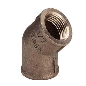 Coude femelle-femelle 45° Bronze Viega