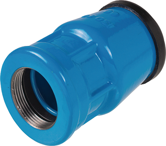 [ISFRAC25-34F] Hawle ISO cast iron fitting, straight threaded, 6200, restrained, PE socket x female thread (25mm x 3/4")