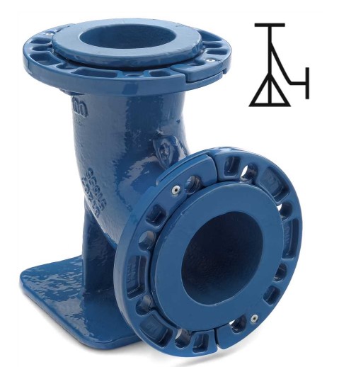 Epoxy cast iron duck foot with movable flanges