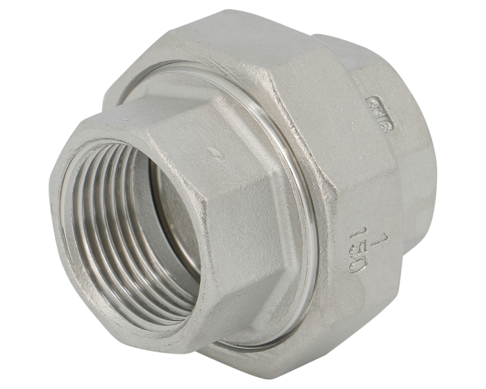 [INUNI14FF] Raccord union inox BSP Femelle-Femelle CF8M PN20 - serrage conique (1/4")