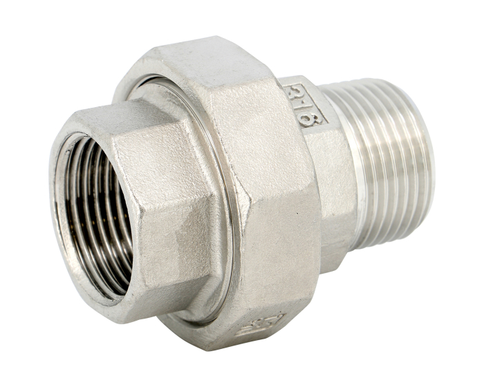 Raccord union inox BSP Mâle-Femelle CF8M PN20 - serrage conique