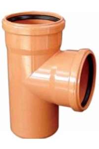 [PVET110MFF] 87° PVC-Abwasser-T-Stück mannlich-weiblich-weiblich BENOR (110mm)