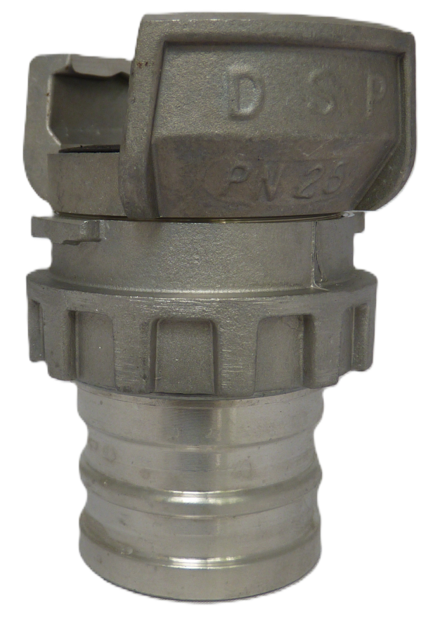 DSP fire hose coupling with lock