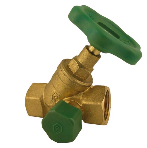 Angled gate valve with drainer