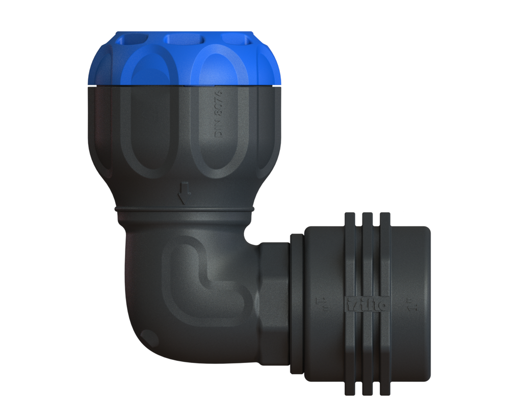 [ISICOU9025-34F] Isiflo Sprint Pe x Female Thread 90° Elbow Fitting (Glass Fibre Reinforced Polyamide) (25mm x 3/4")