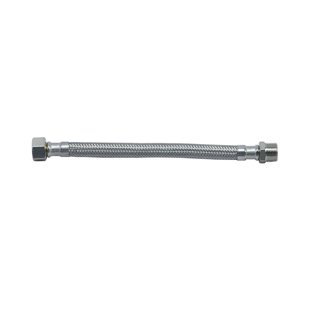 [INFLEX38.20] Flexible inox tressé BSP mâle-femelle (3/8", 20cm)