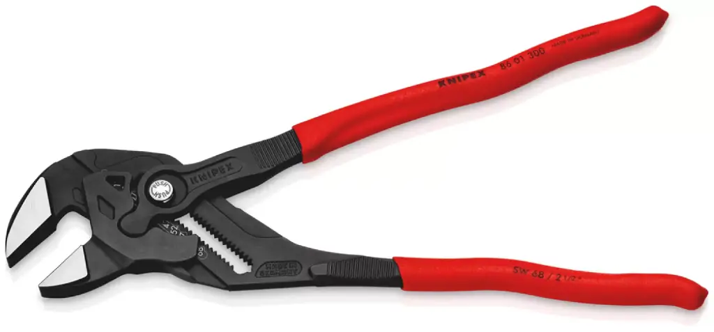 Pince clé Knipex (à bec parallèle) brunie - manches en PVC