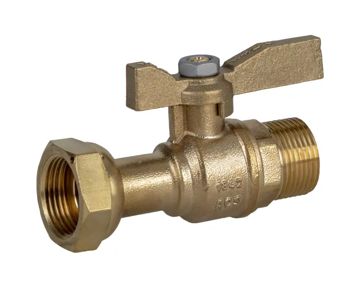 [LAVABCOM12-12] Vanne compteur laiton + Ecrou mobile (1/2" x 1/2")