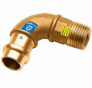 [CUSCOU9015-12M] Kupfer-Crimp-(V)-Winkelstück 90° BSP mannlich (16mm x 1/2")