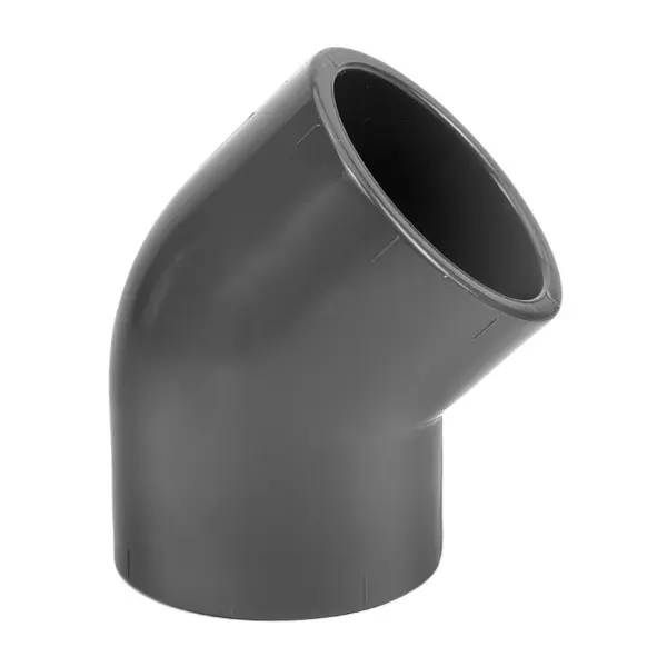 Coude 45° femelle-femelle à coller PVC-U gris 16bar
