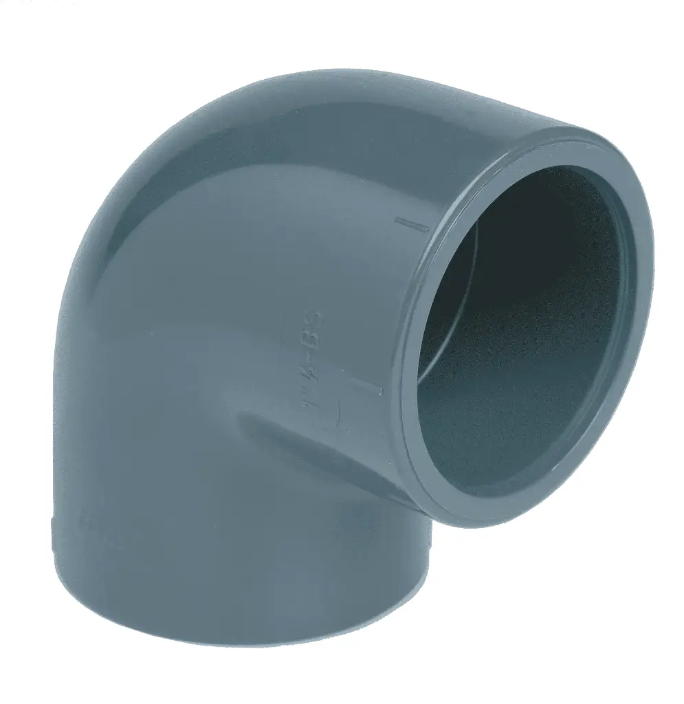 Coude 90° femelle-femelle à coller PVC-U gris 16bar