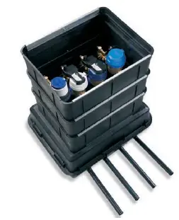 [BOXCOM3C1] Box compteur Compozit 830/1030 tampon B125 3 kits hydrauliques 3/4'', 1entrée PE32- 3sorties PE25