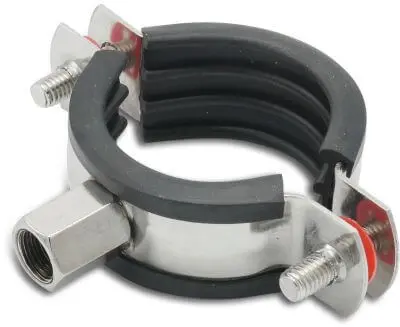 Collier de fixation isolé inox M8/M10 à deux vis