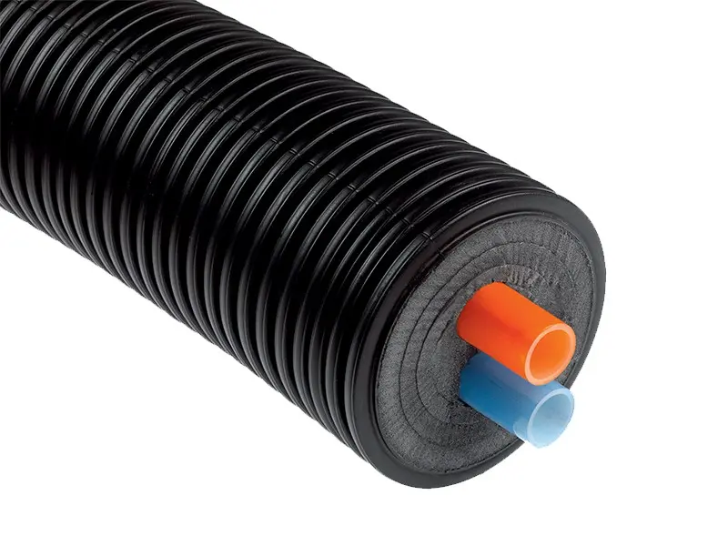 [PERCTUY25+25/140] Tuyau Terrendis Double Chauffage PER-a isolé SDR11 PN6 (25x2.3-140mm)