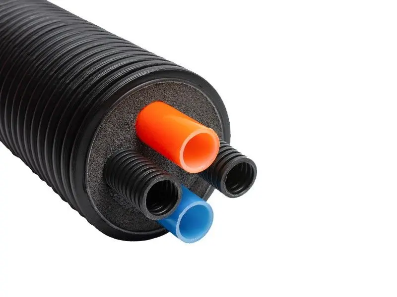 [PERCGAINETUY32+32+32+32/140] Tuyau Terrendis isolé Pompe à Chaleur : 2x Chauffage PER-a SDR11 PN6 + 2x Gaine 32mm ((32x2.9 + 2x32)/140)