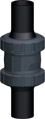 [GFPVPCLA20EPDM-PE100] Georg Fischer 562 PVC-U Rückschlagventil mit PEHD PE100 SDR11 Anschlüssen – Feder aus Edelstahl AISI 304 (20mm)