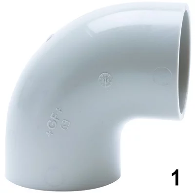 [GFPPLICOU90450] PP-H 90° Bocht – stuiklassen – Georg Fischer PROGEF (450mm)