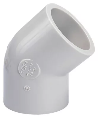 [GFPPLICOU4520] PP-H 45° Bocht – stuiklassen – Georg Fischer PROGEF (20mm)