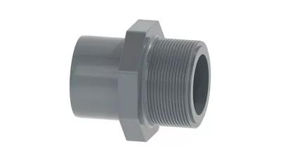 [GFPVPRAC12/16-38M] Embout d'adaptation collage femelle/mâle x BSP mâle PVC-U - PN16 - Georg Fischer (12/16mm x 3/8")