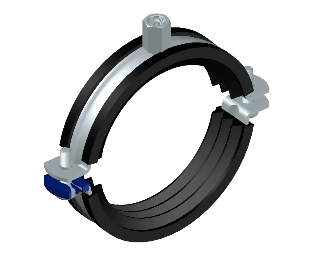 Isophonische RVS buisklem A4 M8/M10 – met twee schroeven