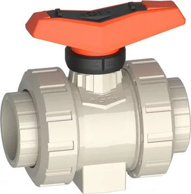 [GFPPEMBVAB16FKM] Vanne à bille 546 PRO PP-H GF Standard PN10 - Soudure à l'emboiture - Joint de la bille en PTFE - Poignée verrouillable (16mm, FKM)