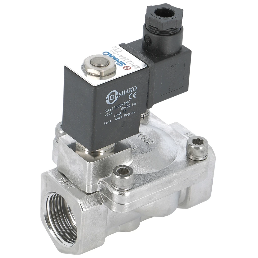 Electrovanne NC en inox CF8M PN10, action indirecte (ΔPmin: 0.5bar) - Membrane FPM