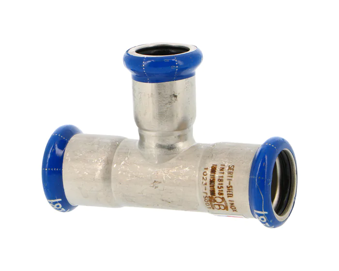 Té réduit femelle-femelle-femelle inox 316L à sertir - Mâchoire M
