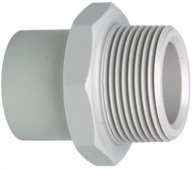 [GFPPLIRAC20-12M] Mamelon d’adaptation - Bout lisse SDR11 × BSP mâle – PP-H – PN10 – Georg Fischer PROGEF (20mm x 1/2")