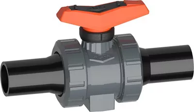 Vanne à bille 546 Pro PVC-U avec bouts lisses longs PE100 SDR11 - PN16 - Georg Fischer ELGEF