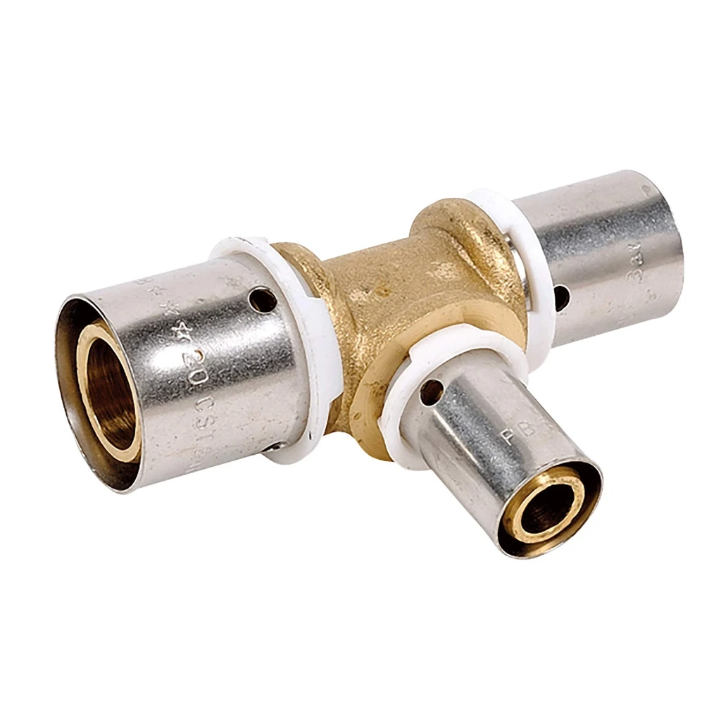 [PEXST16-20-16] PEX à sertir laiton (TH/U) Té réduit (16 x 20 x 16mm)