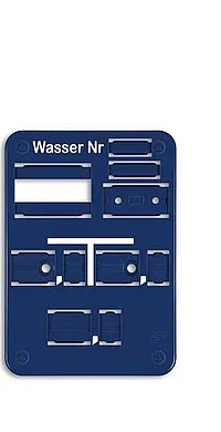 [PLAQUEWASSERNRCLIPS] Blue “Wasser Nr” plate 140 × 200 mm for clip-on numbers