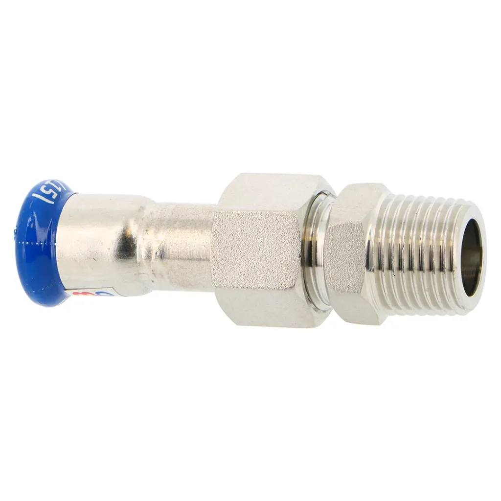 [INSUNI15-12M] Raccord union mâle BSP inox 316L à sertir - Mâchoire M (15mm x 1/2")