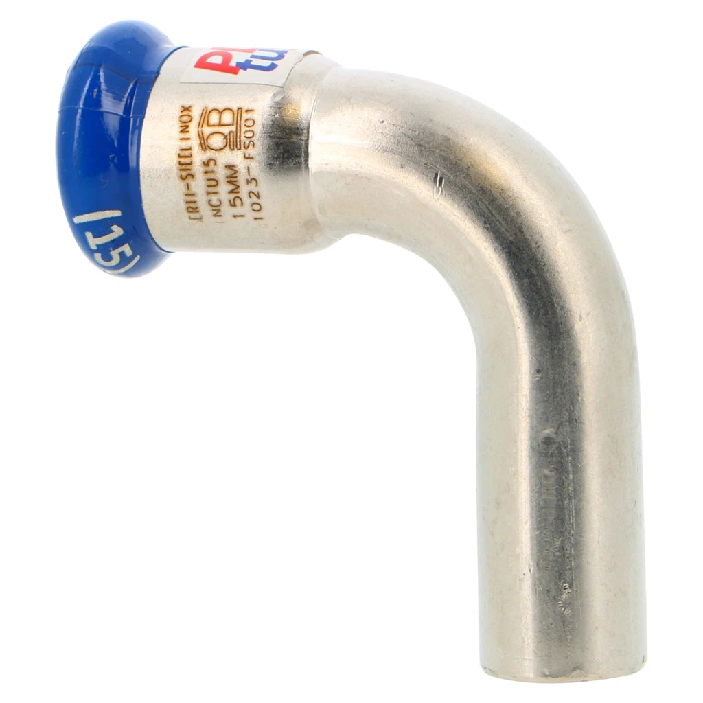 [INSCOU9015MF] Coude 90° mâle-femelle inox 316L à sertir - Mâchoire M (15mm)