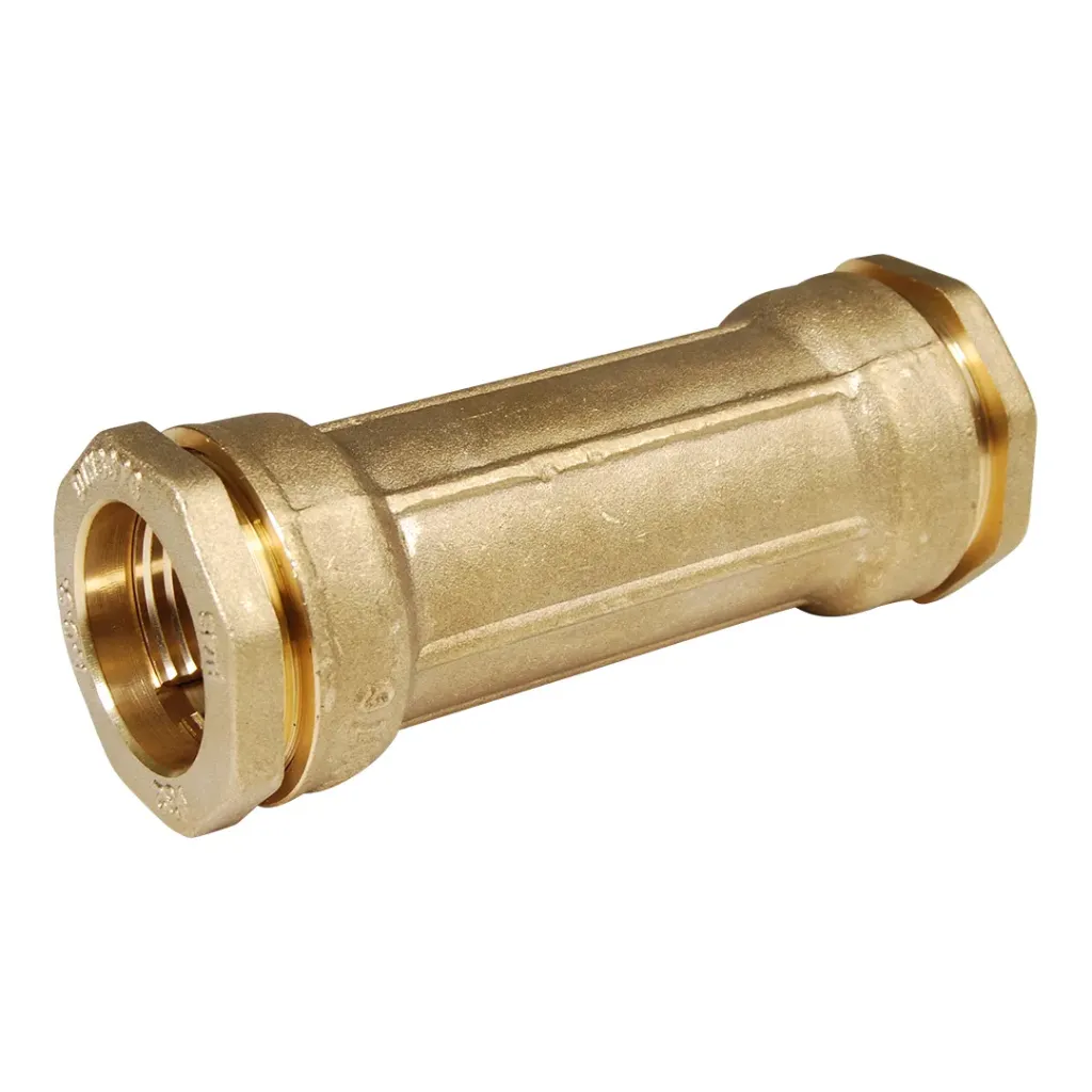 [LAMANLONG25] Long brass compression repair coupling for PE pipe (25mm)