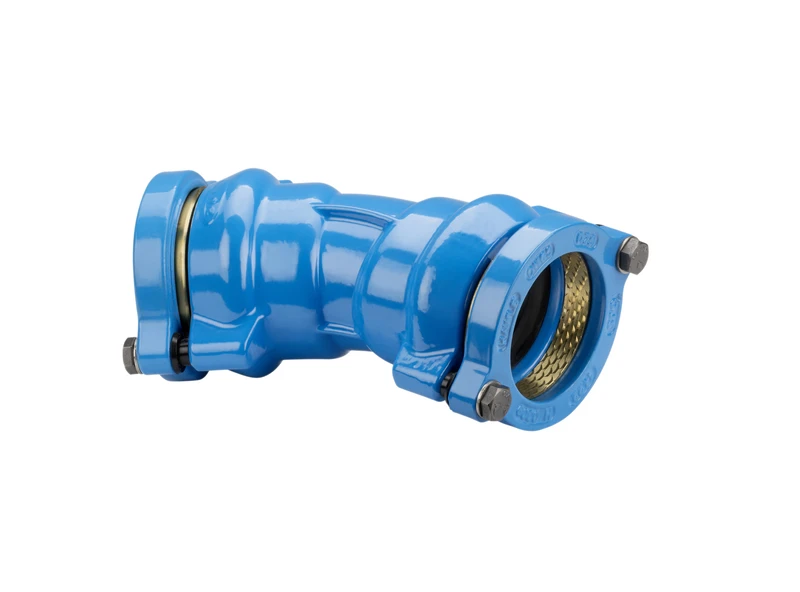 Courbe fonte 11° autobloquant Hawle 8557 Système 2000 pour tuyaux en PE/PVC