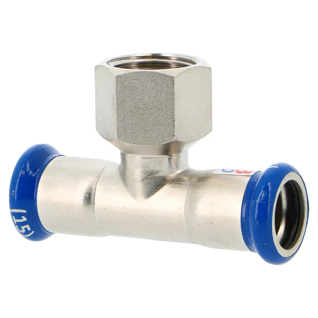 [INST15-12F] Té inox 316L à sertir x BSP femelle - Mâchoire M (15mm x 1/2")
