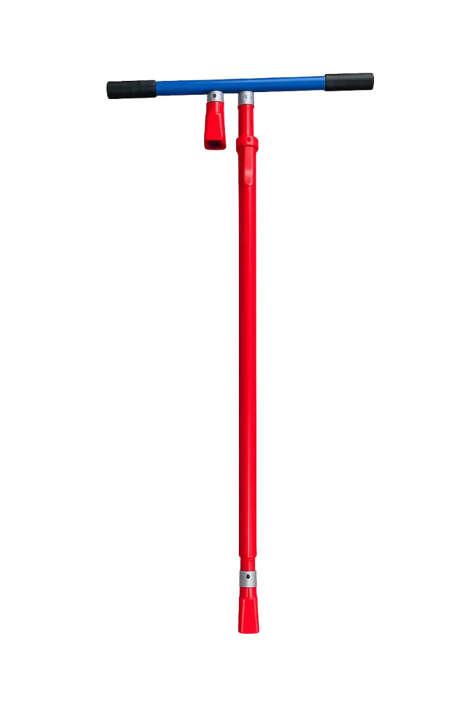 [CLETAJUSTABLE-AVEC2CARRES] Clé de fontainier en T, corps ajustable L : 350-1620mm, place pour stocker un carré le manche ,carrés de 20 et 35mm inclus