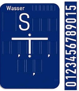 [VENPLAQUEBLEUE1] Plaque Sign. Bleue Wasser pour une vanne enterrée