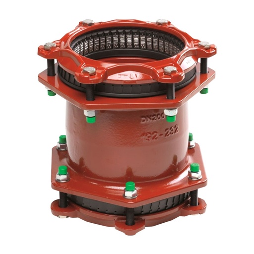 Manchon verrouillé WAGA 3007 rouge GF PN16 large tolérence - Boulons A2- Joints EPDM