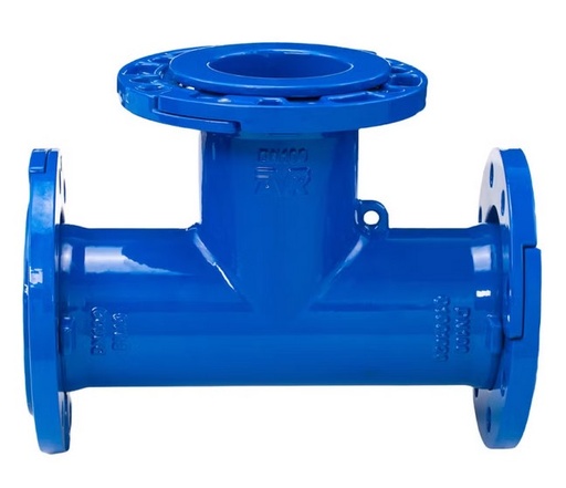 Té réduit en fonte à brides mobiles