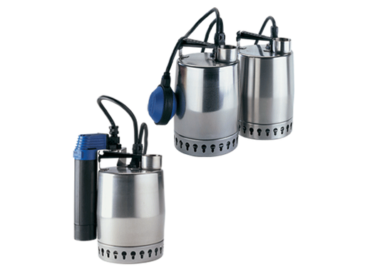 Unilift KP - Pompe Grundfos vide-cave monophasée pour eaux claires/usées. Roue semi-ouverte. Schuko 10m