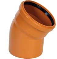 Coude 15° MF PVC évacuation rouge-brique BENOR