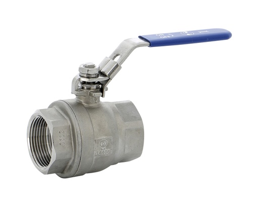 2-piece female-female stainless steel ball valve BSP CF8M PN63