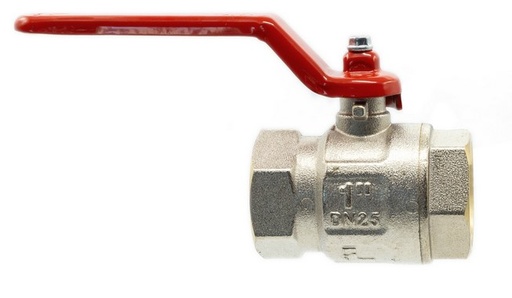 Brass female-female ball valve with red handle
