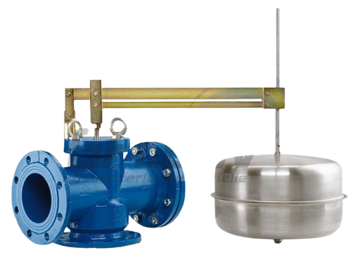 [GFROBFLO80] Robinet flotteur droit DN80 en fonte, siège et flotteur inox 304, levier acier galvanisé