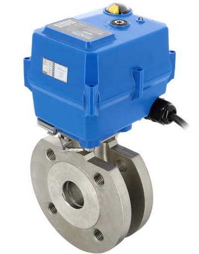 771XS stainless steel motorized ball valve with handle between flanges